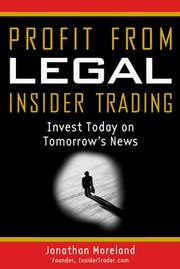 Cover of Profit from Legal Insider Trading by Jonathan Moreland