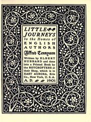 Front cover of Little journeys to the homes of English authors by Elbert Hubbard