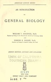 Cover of An introduction to general biology by William Thompson Sedgwick