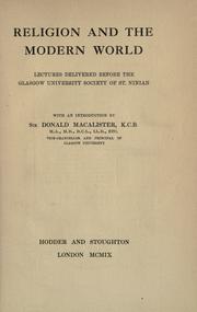 Front cover of Religion and the modern world by University of Glasgow. Society of St. Ninian