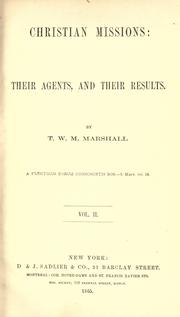 Front cover of Christian missions by T. W. M. Marshall