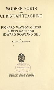 Front cover of Modern poets and Christian teaching by David George Downey