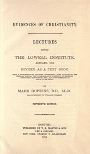 Cover of Evidences of Christianity by Hopkins, Mark