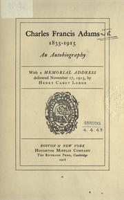 Cover of Charles Francis Adams, 1835-1915 by Charles Francis Adams Jr.