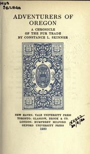 Front cover of Adventurers of Oregon by Constance Lindsay Skinner
