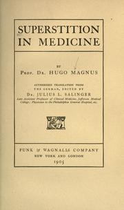 Front cover of Superstition in medicine by Hugo Magnus