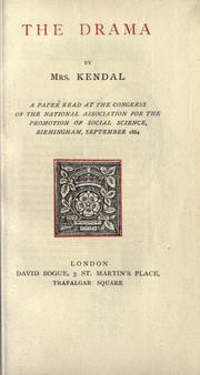 Cover of The drama by Madge Kendal