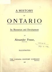 Cover of A history of Ontario by Alexander Fraser