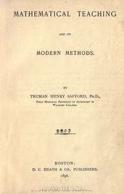 Front cover of Mathematical teaching and its modern methods by Truman Henry Safford