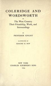 Front cover of Coleridge and Wordsworth in the West Country by William Angus Knight