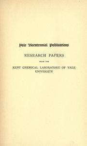 Front cover of Research papers from the Kent chemical laboratory of Yale university by Gooch, Frank Austin