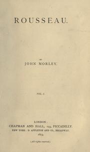 Cover of Rousseau by John Morley, 1st Viscount Morley of Blackburn