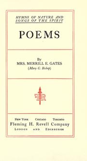 Front cover of Hymns of nature and songs of the spirit by Gates, Merrill E. Mrs.
