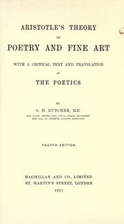 Cover of Aristotle's theory of poetry and fine art by Samuel Henry Butcher