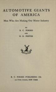 Front cover of Automotive giants of America by B. C. Forbes