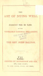 Cover of De arte bene moriendi by Bellarmino, Roberto Francesco Romolo Saint