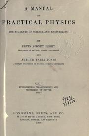 Front cover of A manual of practical physics by Ervin S. Ferry