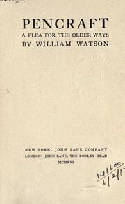 Cover of Pencraft by Watson, William (Sir)