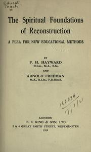 Cover of The spiritual foundations of reconstruction by Frank Herbert Hayward