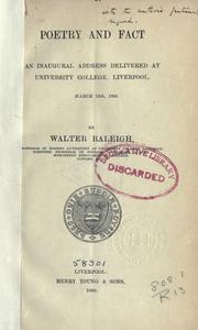 Cover of Poetry and fact by Sir Walter Alexander Raleigh