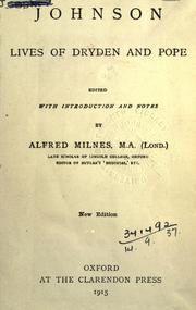 Front cover of Lives of Dryden and Pope by Samuel Johnson