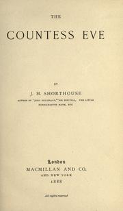 Front cover of The Countess Eve by J. H. Shorthouse