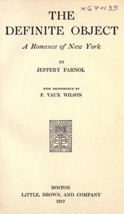 Cover of The definite object by Jeffery Farnol