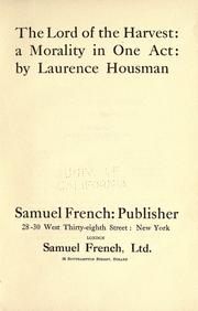 Front cover of The lord of the harvest by Laurence Housman
