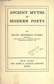 Cover of Ancient myths in modern poets by Helen Archibald Clarke