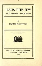 Cover of Jesus the Jew by Harris Weinstock