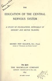 Front cover of The education of the central nervous system by Reuben Post Halleck