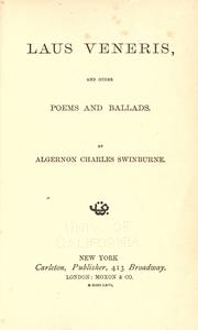 Front cover of Laus Veneris by Algernon Charles Swinburne