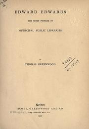 Cover of Edward Edwards by Greenwood, Thomas