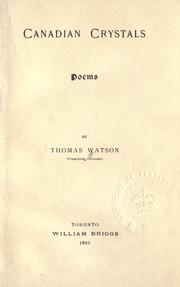 Cover of Canadian crystals by Watson, Thomas