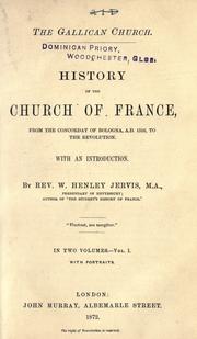 Front cover of The Gallican Church by William Henley Jervis