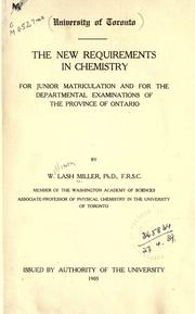 Front cover of The new requirements in chemistry by W. Lash Miller