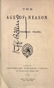 Cover of The Age of Reason by Thomas Paine