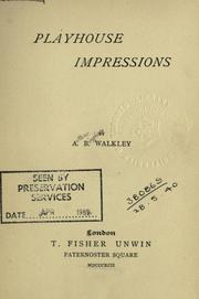 Front cover of Playhouse impressions by Arthur Bingham Walkley
