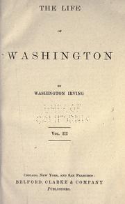 Front cover of The life of Washington by Washington Irving