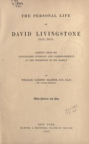 Front cover of The personal life of David Livingstone by William Garden Blaikie