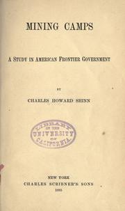 Front cover of Mining camps by Charles Howard Shinn