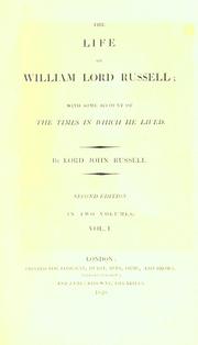 Cover of The life of William Lord Russell by John Russell Earl Russell