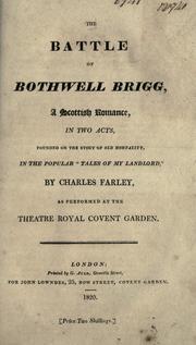 Front cover of The battle of Bothwell Brigg by Charles Farley