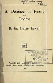 Front cover of A defence of poesie and poems by Sir Philip Sidney
