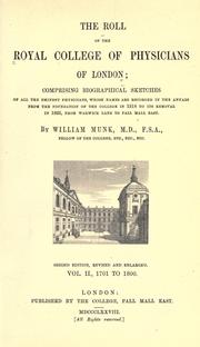 Cover of The roll of the Royal College of Physicians of London by Royal College of Physicians of London