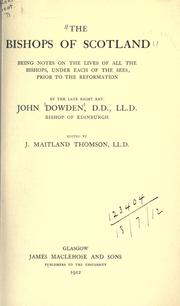 Front cover of The bishops of Scotland by John Dowden