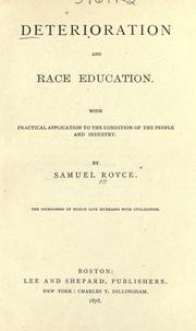 Cover of Deterioration and race education by Samuel Royce