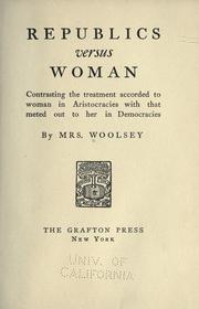 Front cover of Republics versus woman by Kate Trimble Woolsey