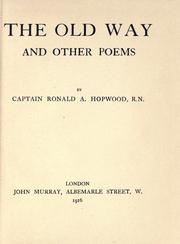 Front cover of The old way by Ronald Arthur Hopwood