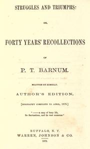 Cover of Struggles and triumphs, or, Forty years' recollections by P. T. Barnum